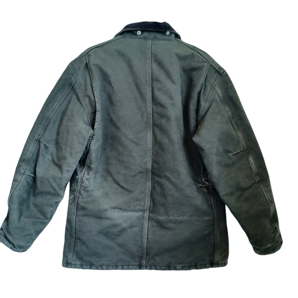 Carhartt Coat Dual Zip Canvas Chore Coat Corduroy Collar Jacket Mens size Medium - Picture 13 of 14